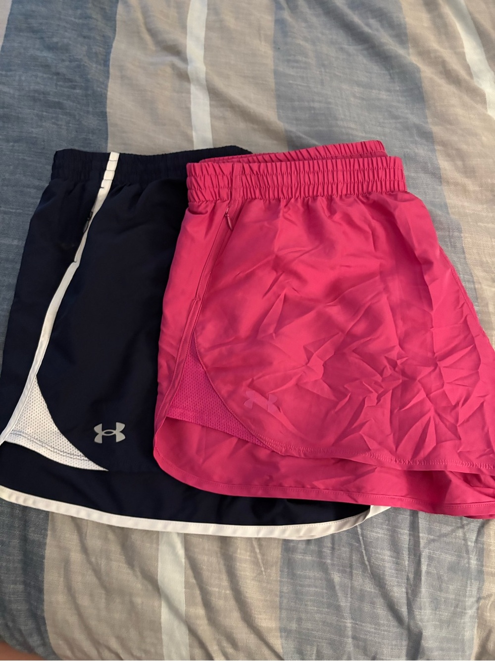 Under Armour Women's Hot Pink and Navy Athletic Shorts Duo